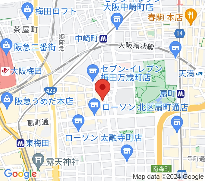 名曲堂阪急東通店の場所