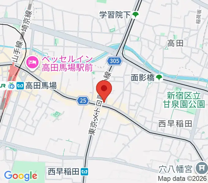 高田馬場サニーサイドの地図