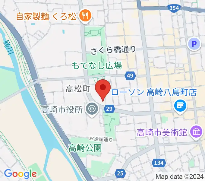 群馬シンフォニーホールの地図