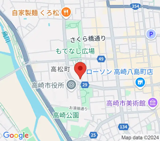 群馬シンフォニーホールの地図