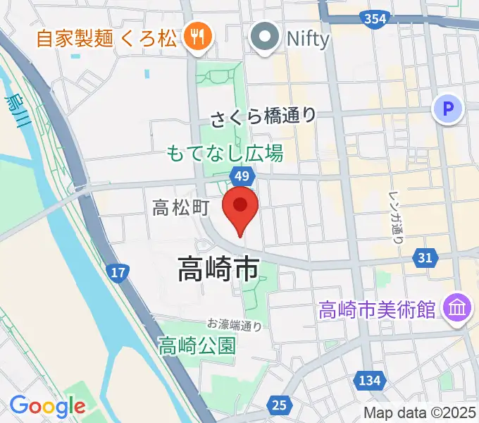 群馬シンフォニーホールの地図