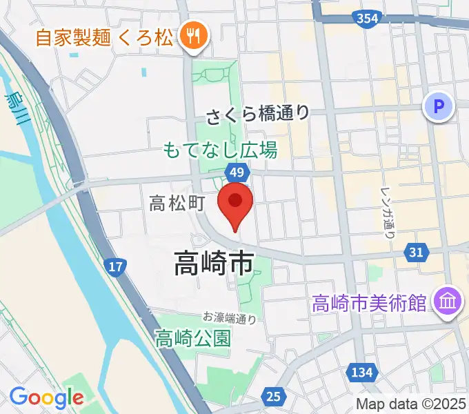 群馬シンフォニーホールの地図