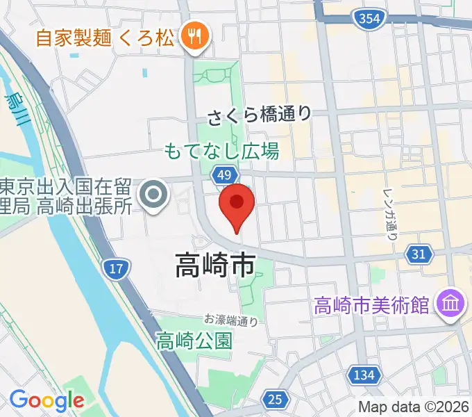 群馬シンフォニーホールの地図