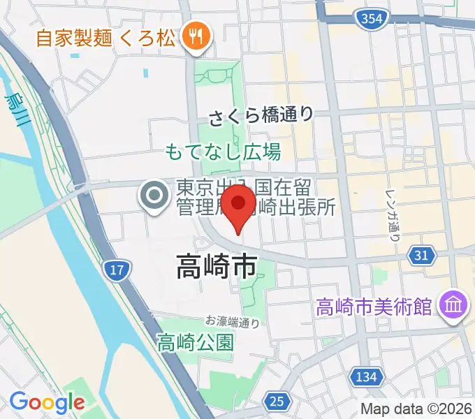 群馬シンフォニーホールの地図