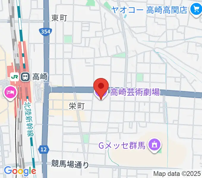 高崎芸術劇場の地図