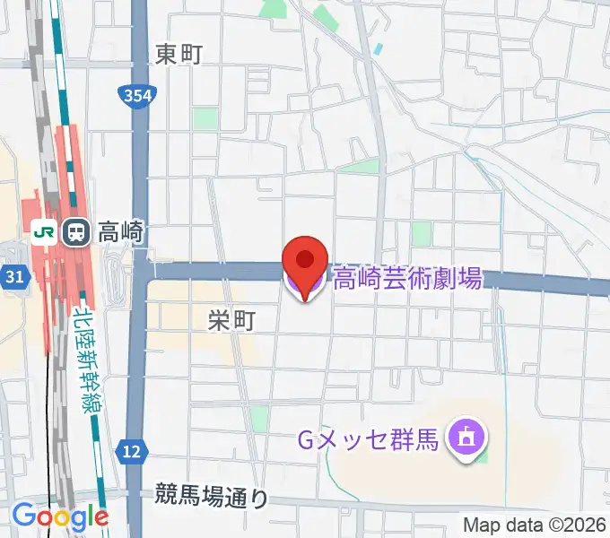 高崎芸術劇場の地図