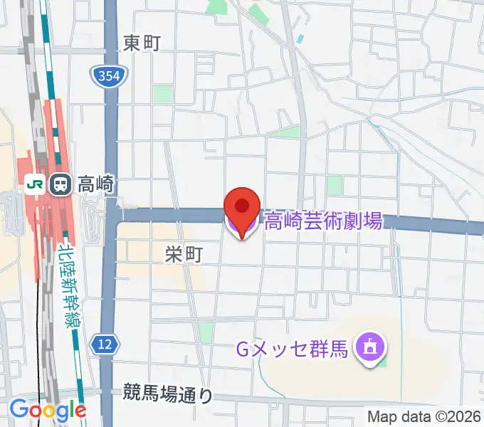 高崎芸術劇場の地図