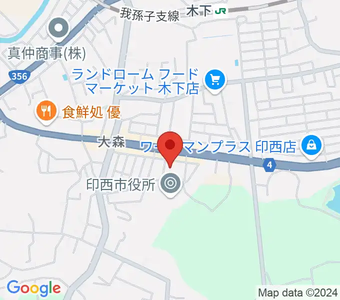 印西市文化ホールの地図