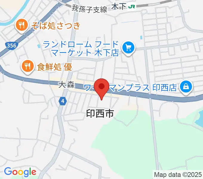 印西市文化ホールの地図