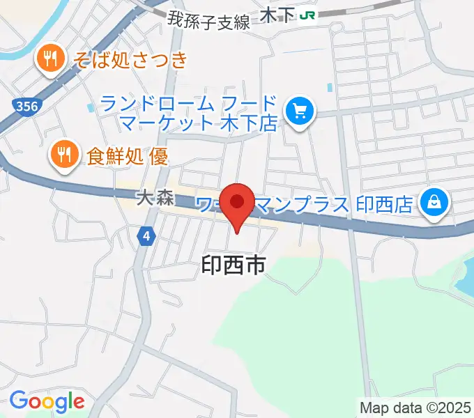 印西市文化ホールの地図