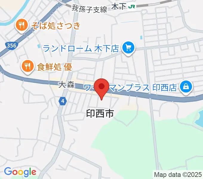 印西市文化ホールの地図
