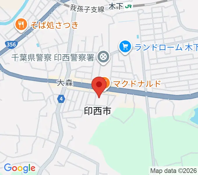 印西市文化ホールの地図