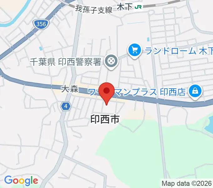 印西市文化ホールの地図