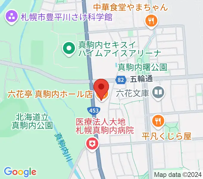 真駒内六花亭ホールの地図