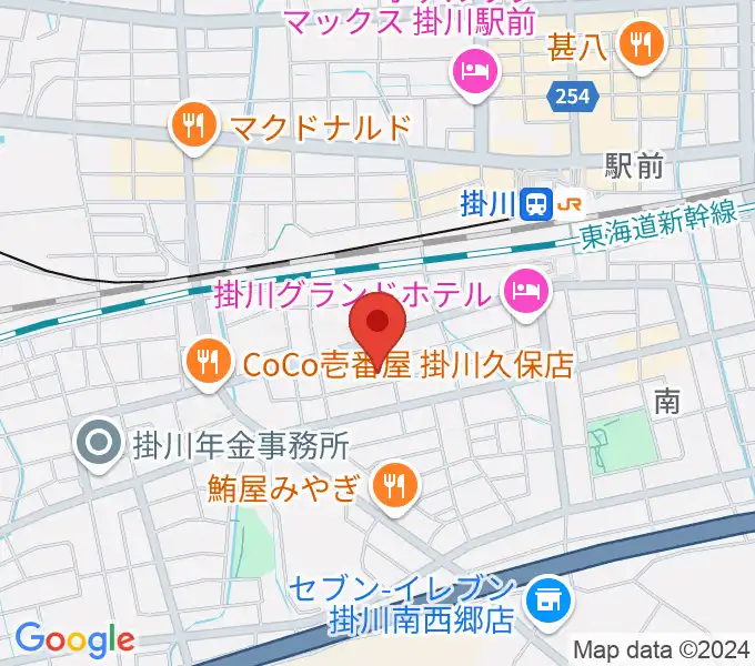 掛川市美感ホールの地図