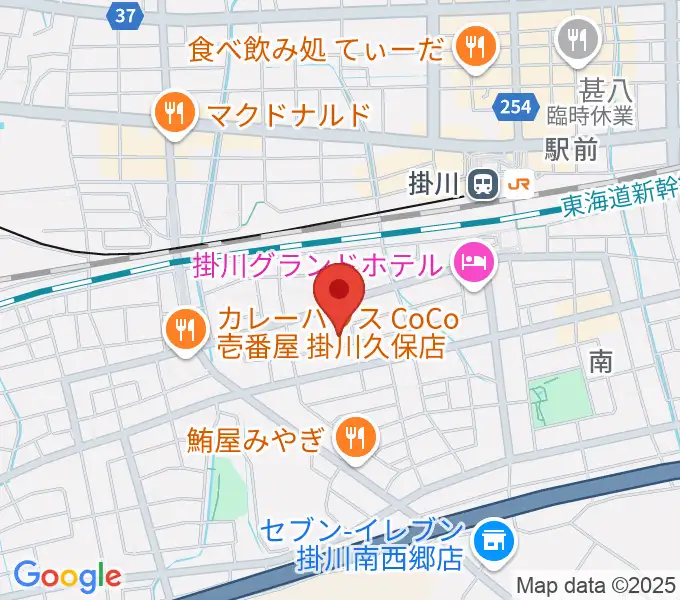 掛川市美感ホールの地図
