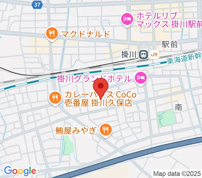 掛川市美感ホールの地図
