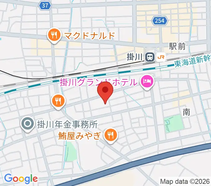 掛川市美感ホールの地図
