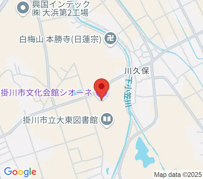 掛川市文化会館シオーネの地図