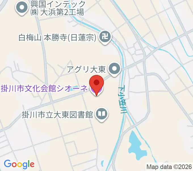 掛川市文化会館シオーネの地図