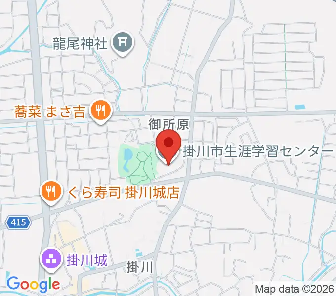 掛川市生涯学習センターの地図