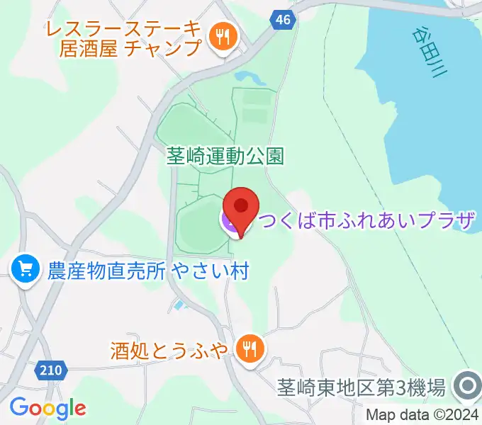 つくば市ふれあいプラザの地図