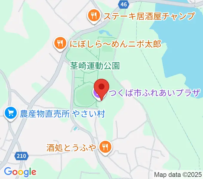つくば市ふれあいプラザの地図