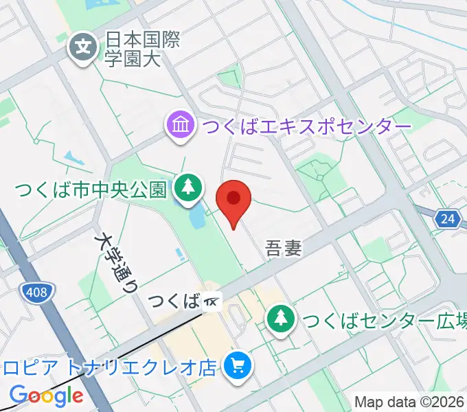 つくば文化会館アルスの地図