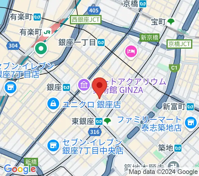 銀座ボンボンの地図