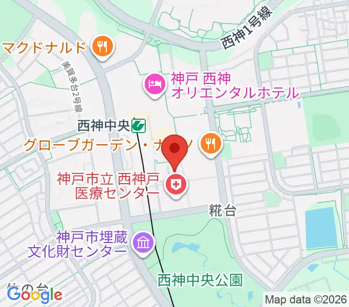神戸市西区文化センターの地図