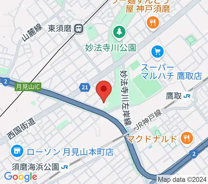 須磨区文化センターの地図