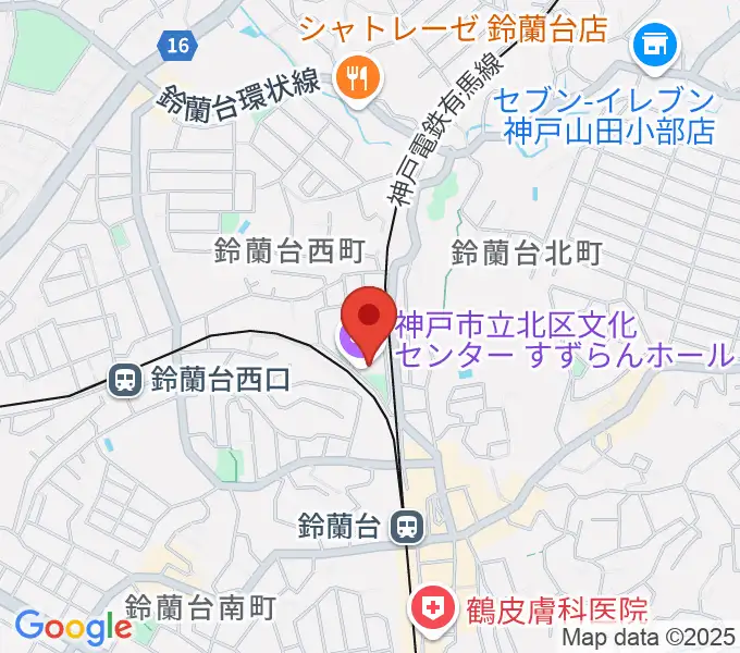 神戸市立北区文化センターの地図