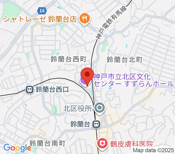 神戸市立北区文化センターの地図
