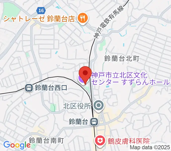 神戸市立北区文化センターの地図