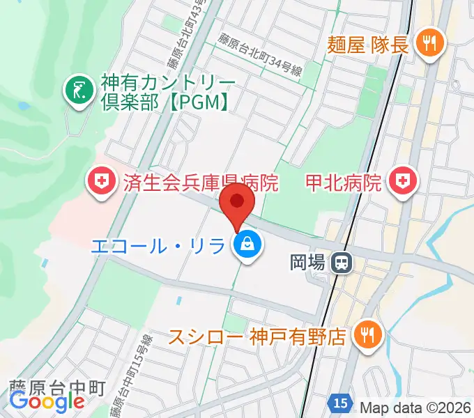 神戸市立北神区文化センターの地図
