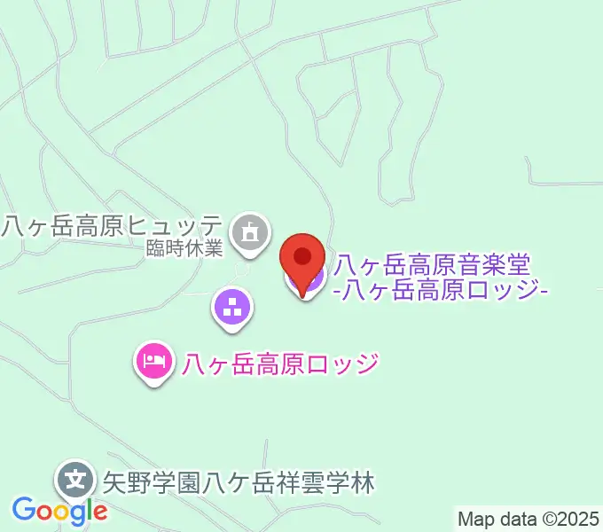 八ヶ岳高原音楽堂の地図