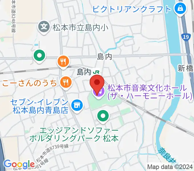 松本市音楽文化ホール ザ・ハーモニーホールの地図