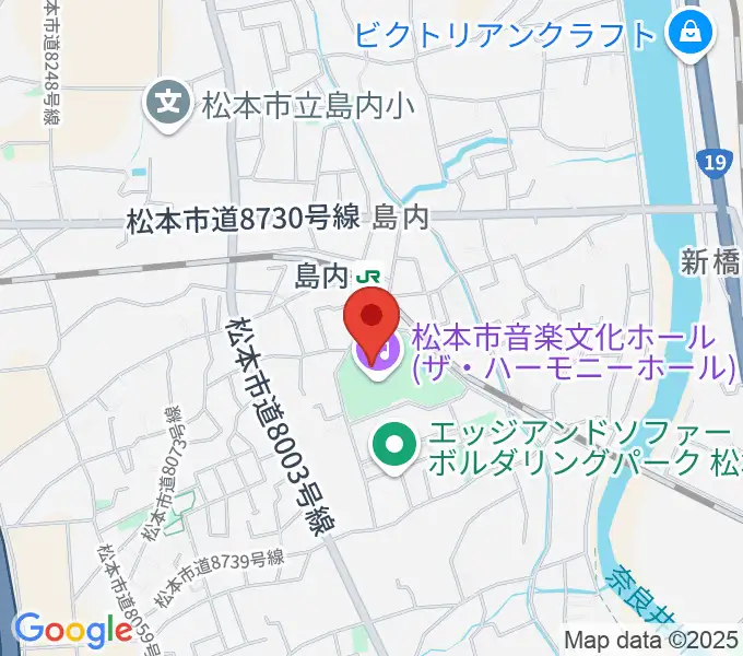 松本市音楽文化ホール ザ・ハーモニーホールの地図