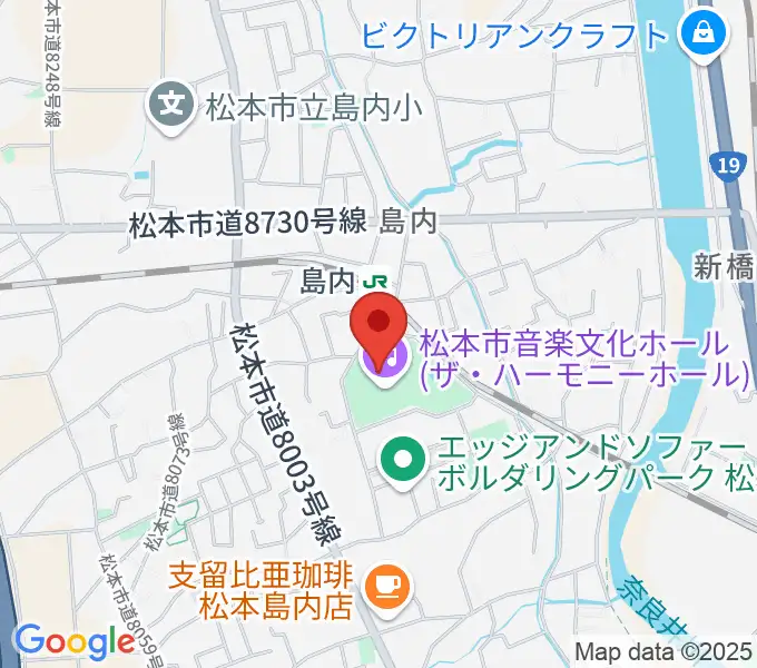松本市音楽文化ホール ザ・ハーモニーホールの地図