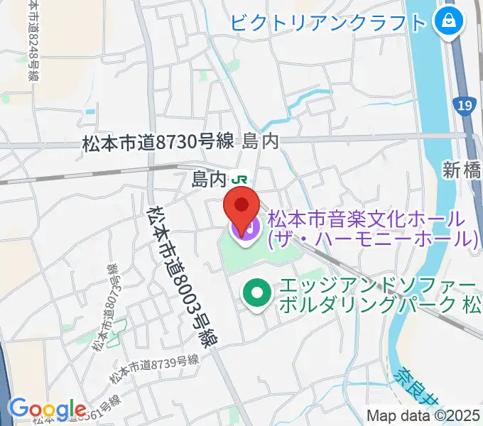 松本市音楽文化ホール ザ・ハーモニーホールの地図
