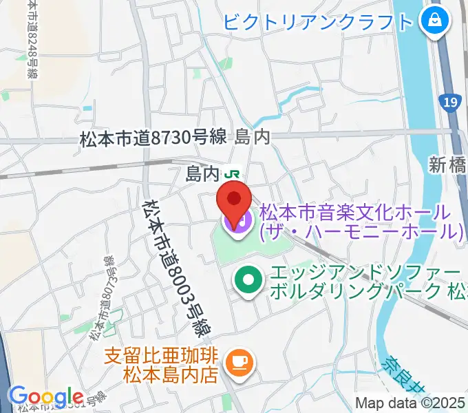 松本市音楽文化ホール ザ・ハーモニーホールの地図