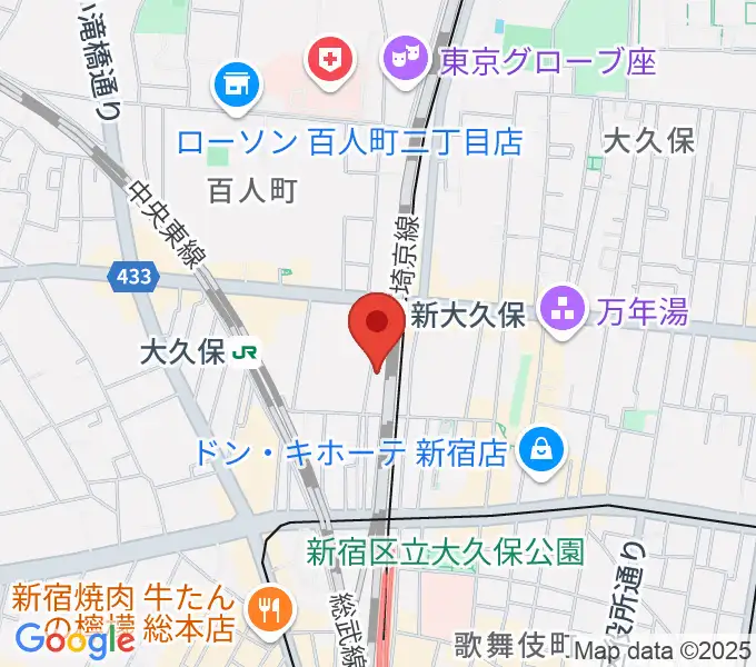新大久保CLUB Voiceの地図