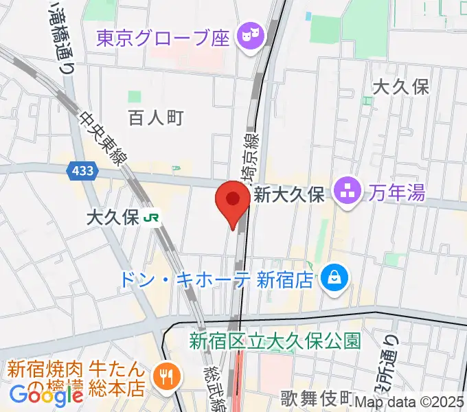 新大久保CLUB Voiceの地図