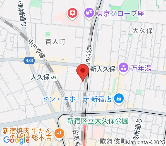 新大久保CLUB Voiceの地図