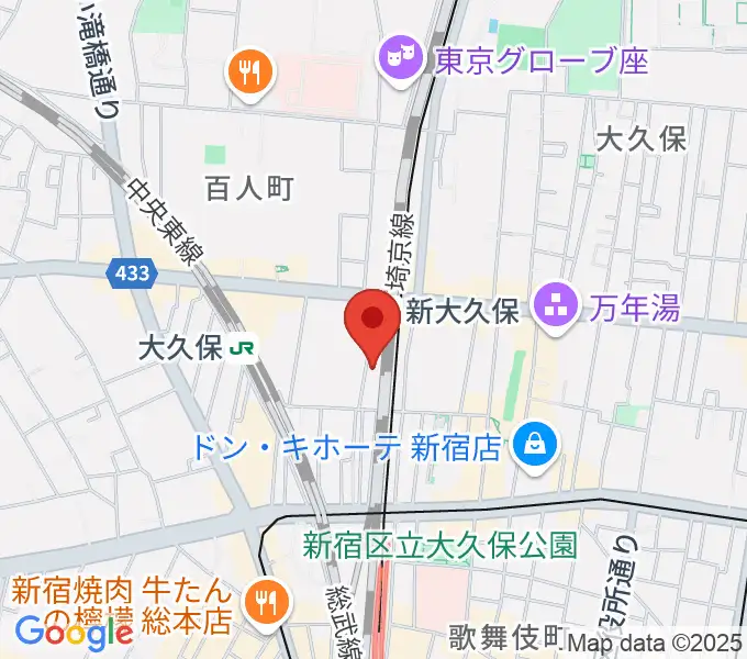 新大久保CLUB Voiceの地図