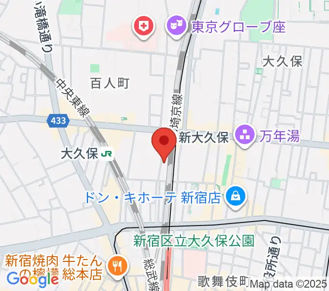 新大久保CLUB Voiceの地図