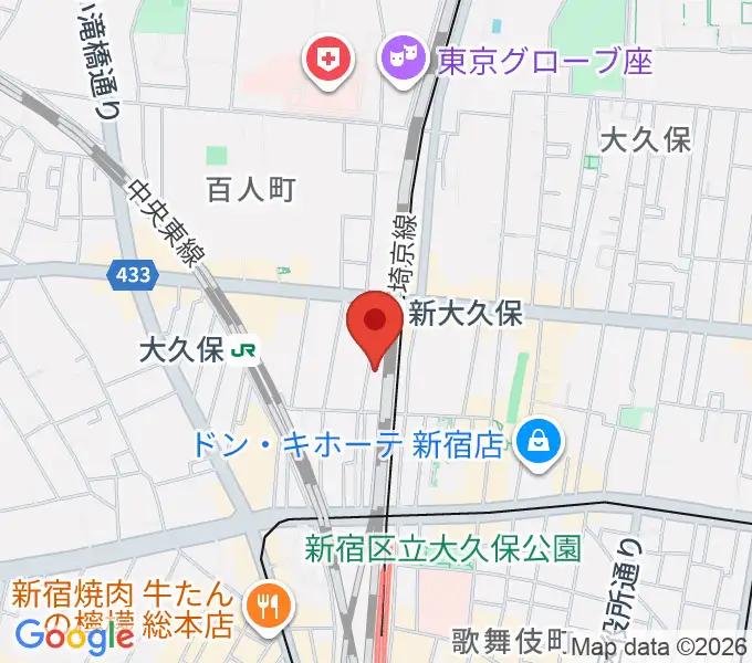 新大久保CLUB Voiceの地図