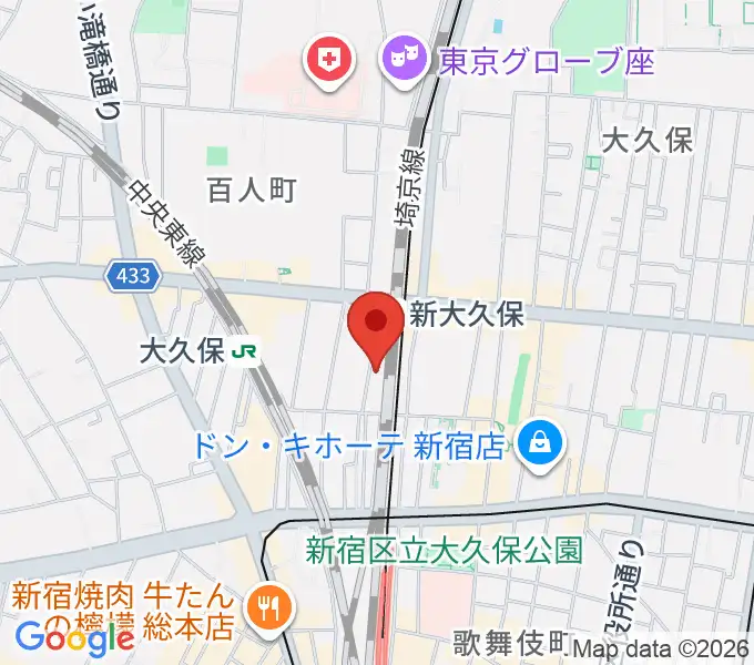 新大久保CLUB Voiceの地図