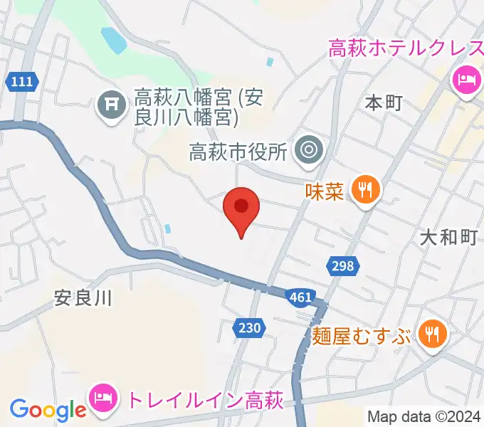 高萩市文化会館の地図