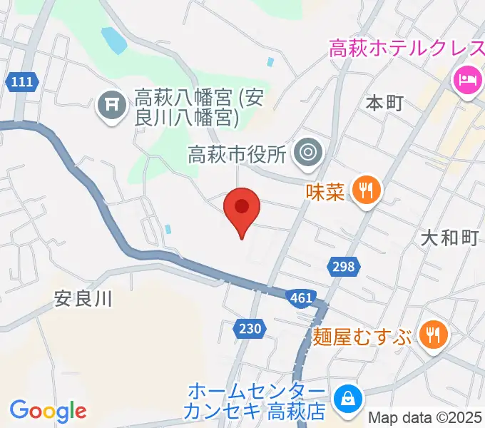 高萩市文化会館の地図